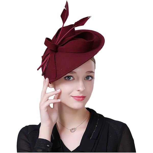 FADVES White Wool Teardrop Pillbox Hat for Women, Elegant 