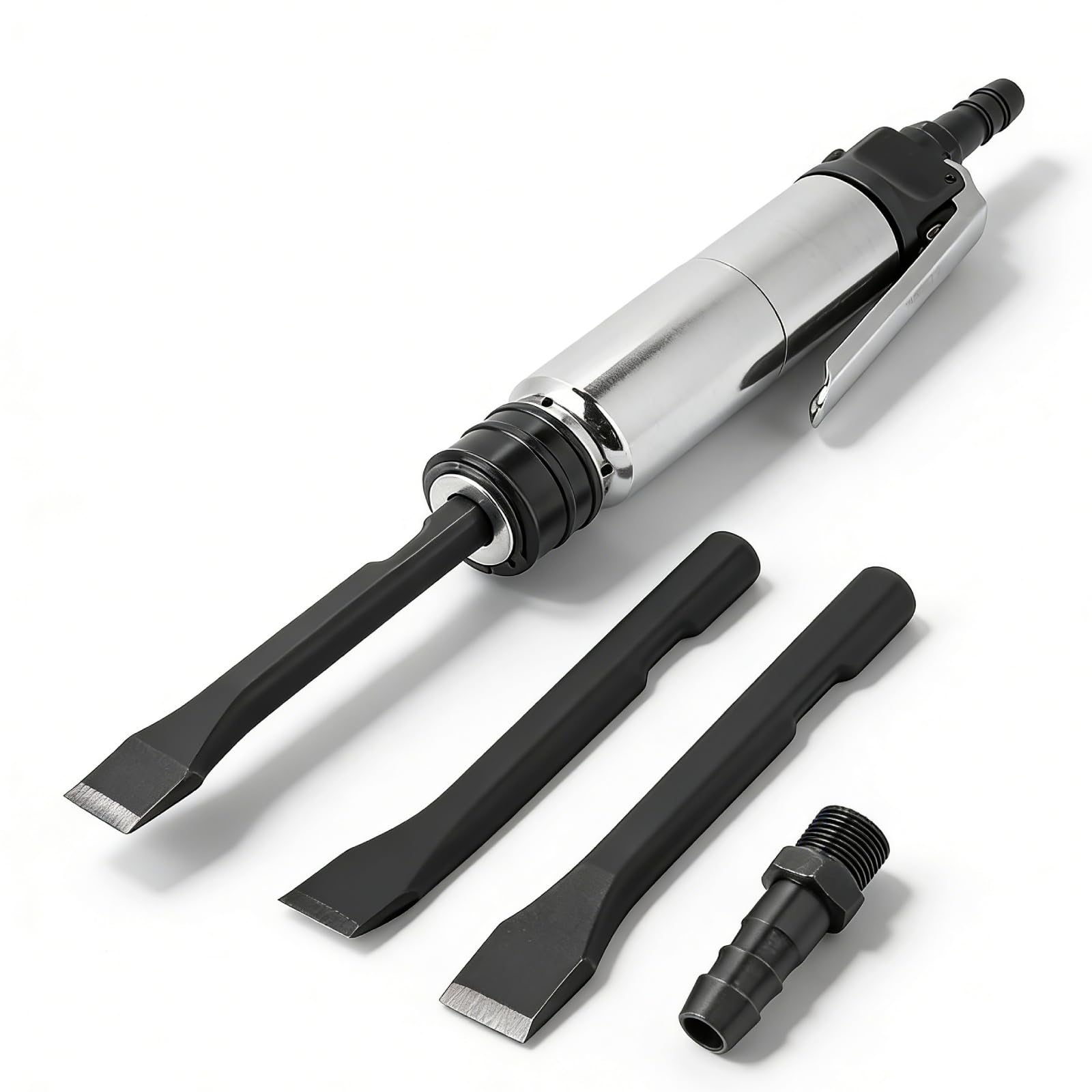 Pneumatic Chisel - 1.5J/min 25mm Pneumatic Concrete Breaker Air HammerIndustrial Powerful Handle Straight Type Air Chisel Pneumatic Hammer Shovel Tool Small Pneumatic Shovel