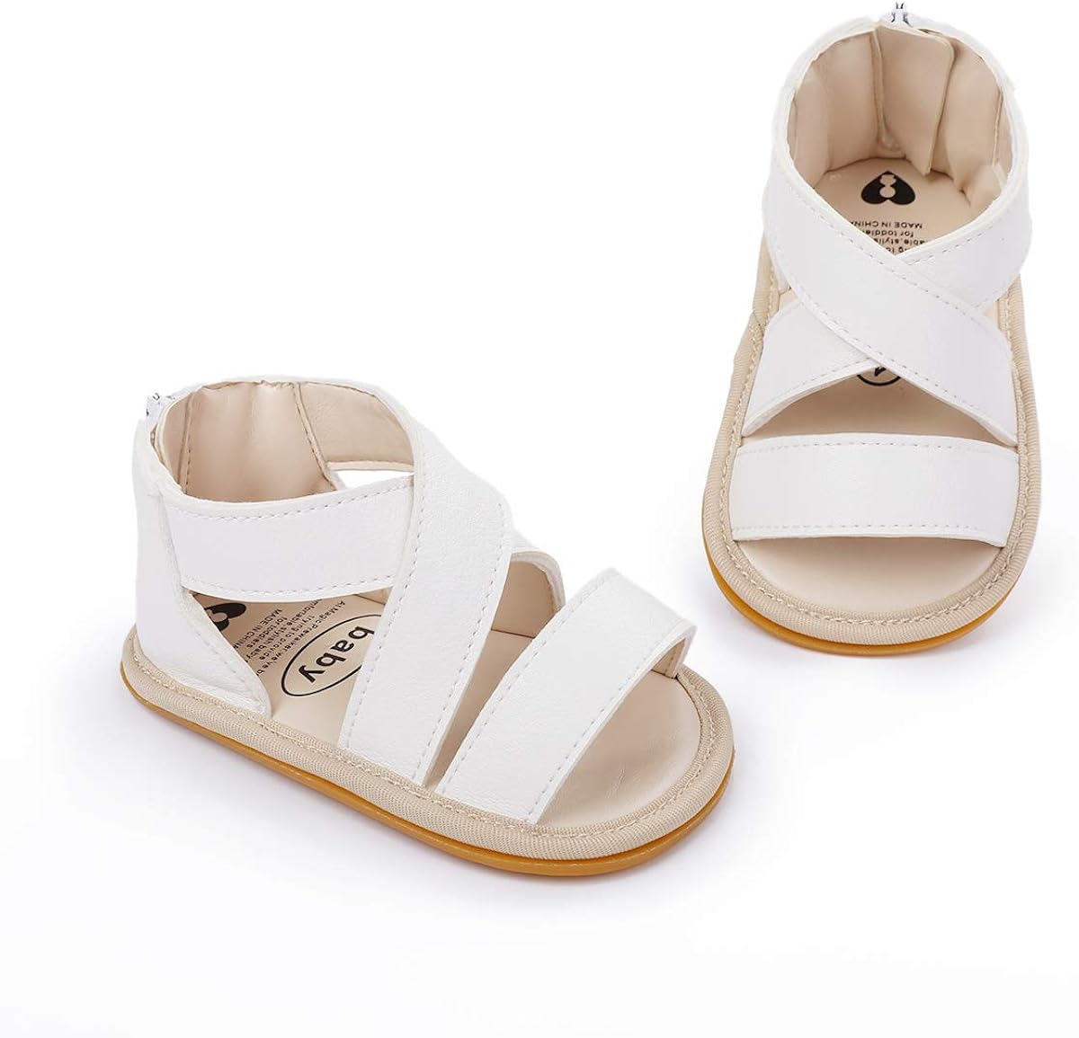  | BENHERO Baby Toddler Infant Girls PU Leather Soft Sole Closed Toe Anti-Slip Summer Sandals Flower Princess Flat Shoes | Sandals