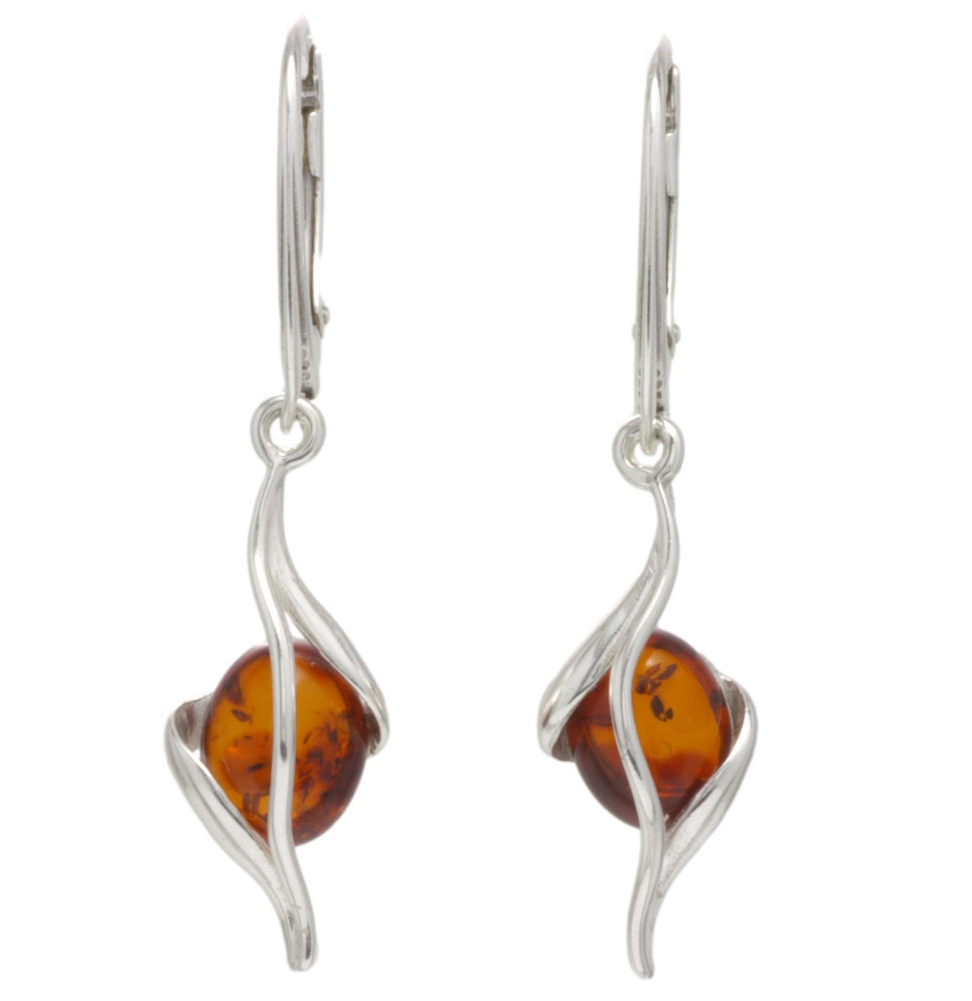 BALTIC AMBER STERLING SILVER 925 Earrings Droop Dangle NATURAL Gemstone Amber Jewellery For Woman Lever Back Earrings