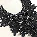 2 Pieces, Detail Leaf Design Applique with Beautiful Beadwork, Black, 12.5