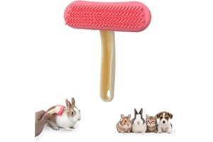 Bunny and Chinchilla Grooming Brush Soft Silicone De-Shedding Bath & Massage Comb for Rabbits Guinea Pigs Small Pets Kittens 