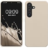 kwmobile Case Compatible with Samsung Galaxy S25 Case - Soft TPU Silicone Cover for Samsung S25 Case - Non-Slip Drop Protection - Cream
