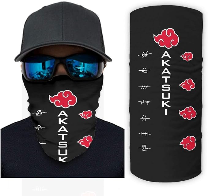 Naruto Akatsuki Black Balaclava Neck Gaiter Face Mask Bandana Headbands