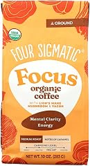 Four Sigmatic Organic Focus Medium Roast Ground Coffee, 10 Ounce