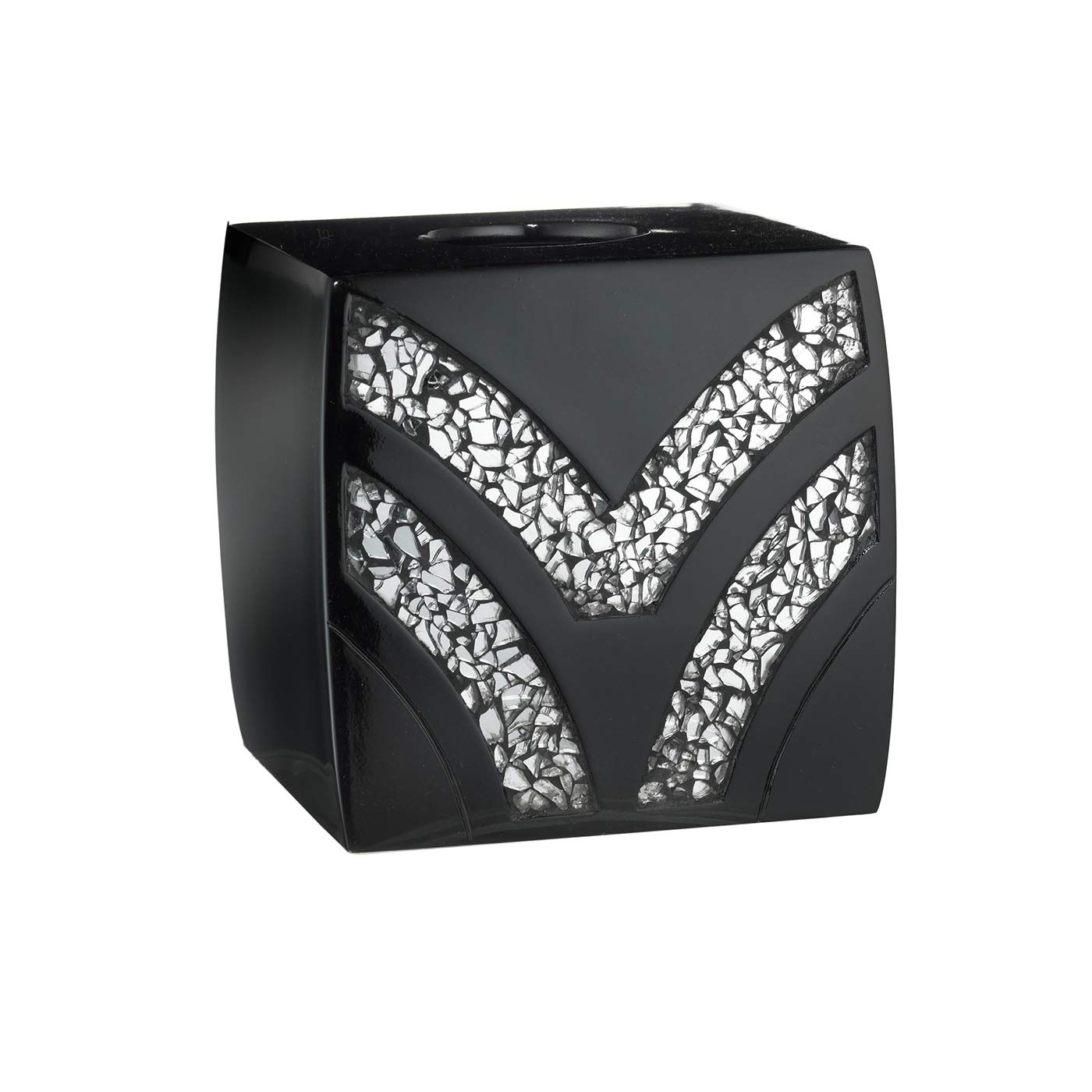 Photo 1 of Popular Bath Sinatra Modern Bath Tissue Box Modern Classic Contemporary Decorative Beautiful Designs Bathroom Decor for Home Luxury Bath, Black