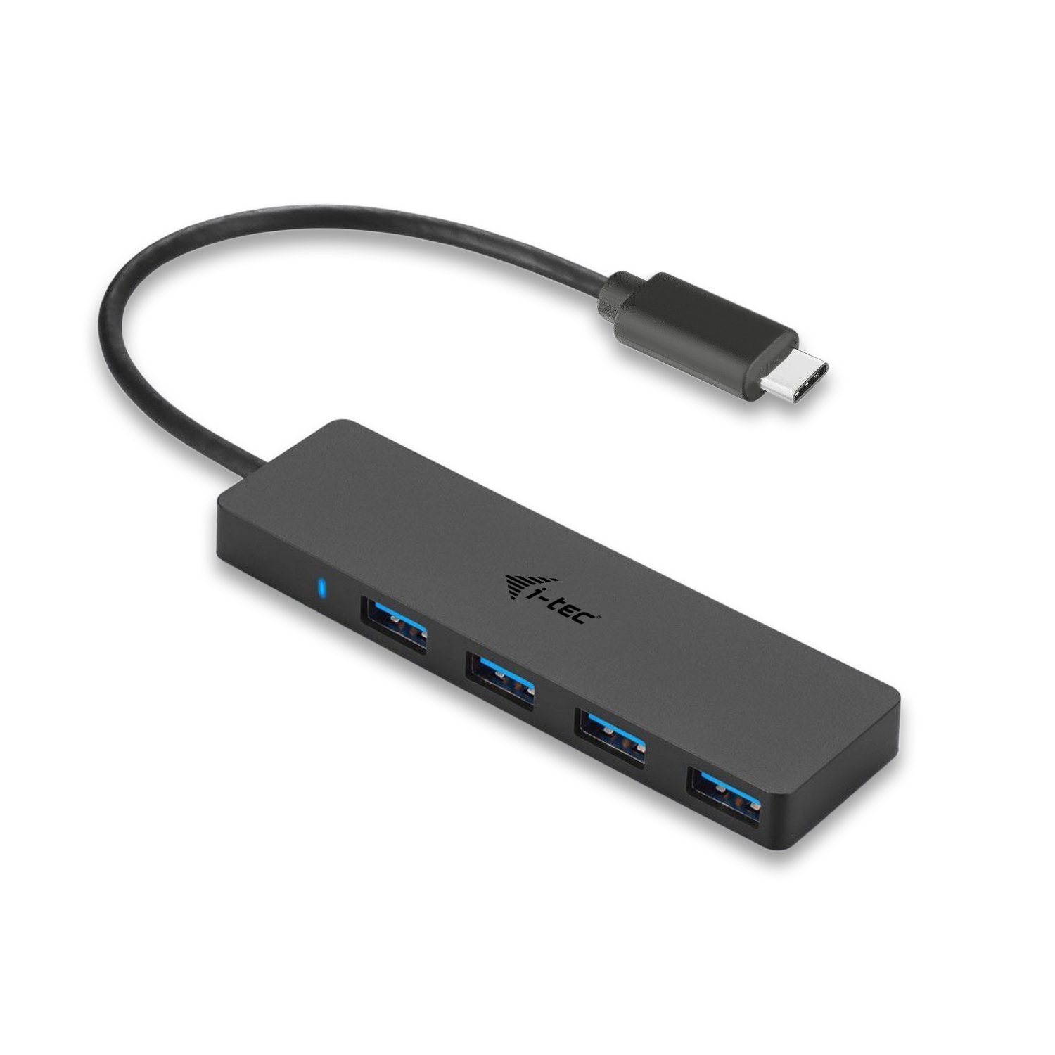 i-tec USB-C Slim 4-Port HUB Without Power Adapter 4x USB 3.0 Port for Windows MacOS Android ChromeOS Thunderbolt 3 Compatible