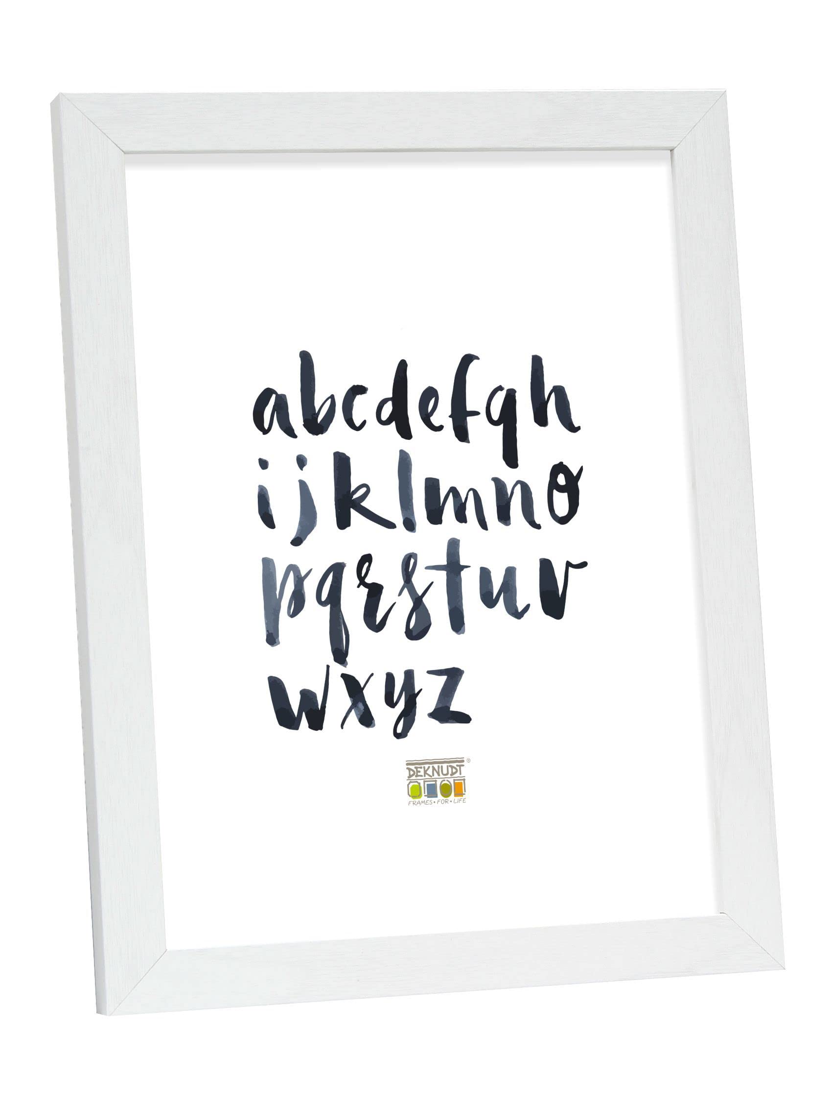 Deknudt Frames S44CF1-13.0X18.0 Basic Narrow Wood/MDF Photo Frame White 21 x 16 x 1.33 cm — image 1