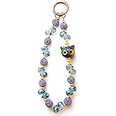 Geermolan Phone Wrist Strap, Crystal Cellphone Lanyard Chain with Tether Tab, Sparkling Wristlet Bracelet for Women