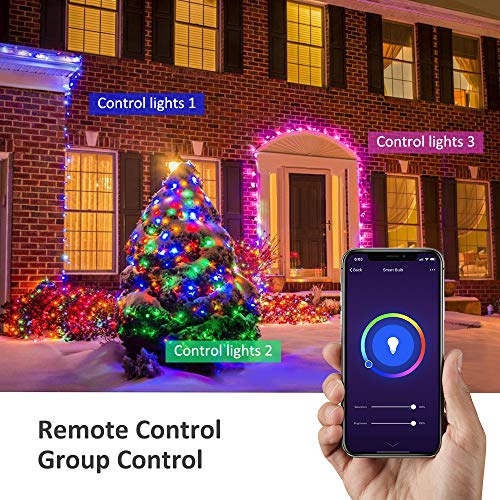 Smart LED Outdoor String Lights, WiFi RGB Color Changing String Lights
