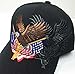 aesthetinc Patriotic American Flags Print Baseball Cap (Black)