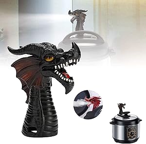 MKSENSE Fire-Breathing Dragon Original Steam Release Accessory Steam Diverter for Pot Pressure Cooker Kitchen Supplies (1 pcs Black)