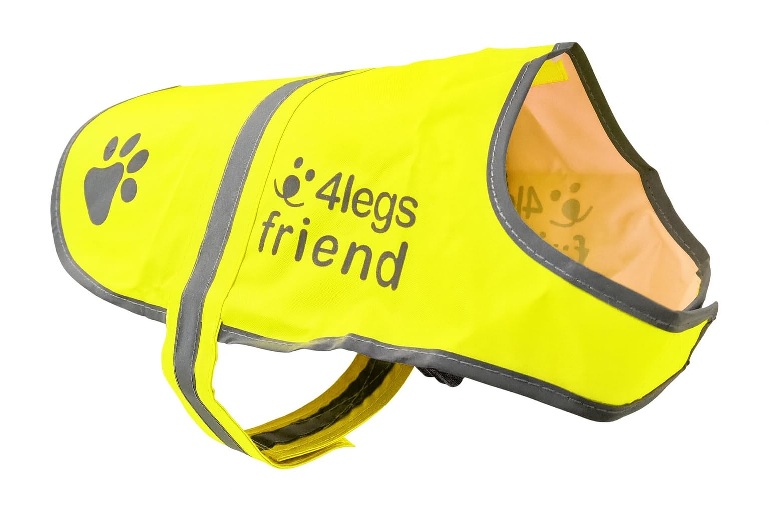 Dog Safety Yellow Reflective Vest With Leash Hole 5 Sizes - High Visibility for Outdoor Activity Day and Night, Keep Your Dog Visible, Safe From Cars & Hunting Accidents | By 4LegsFriend (Small)