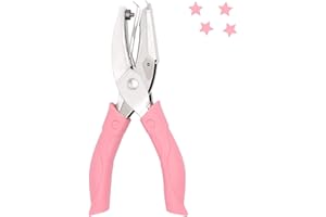 Jeemiter 1/4 Inch Star Shaped Metal Single Handheld Hole Paper Punch Punchers with Soft-Handled for Tags Clothing Ticket