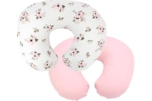 TILLYOU Nursing Pillow Cover - Egypt Cotton Care for Baby Boy Girl,Breathable Nursing Slipcover,Feeding Position Support