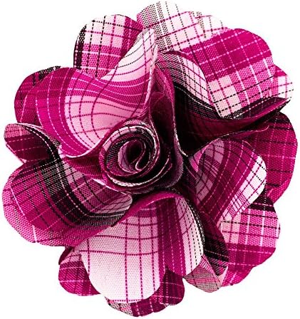 Men's Plaid Flower Lapel Pin