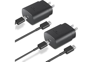 Type C Charger, 2-Pack 25W Type C Super Fast Charging Block with 6ft USB C Charger Cable Compatible with Galaxy S23 Ultra/S23