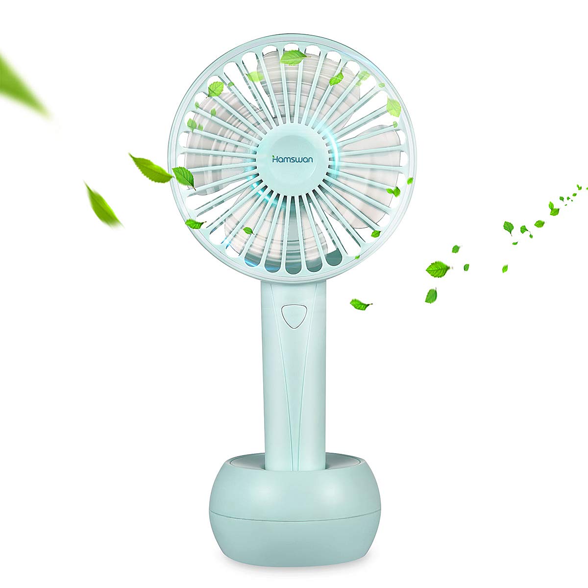 HAMSWAN AG20 Mini USB Desk Handheld Fan Rechargeable Fish Tail Portable Fan (White)