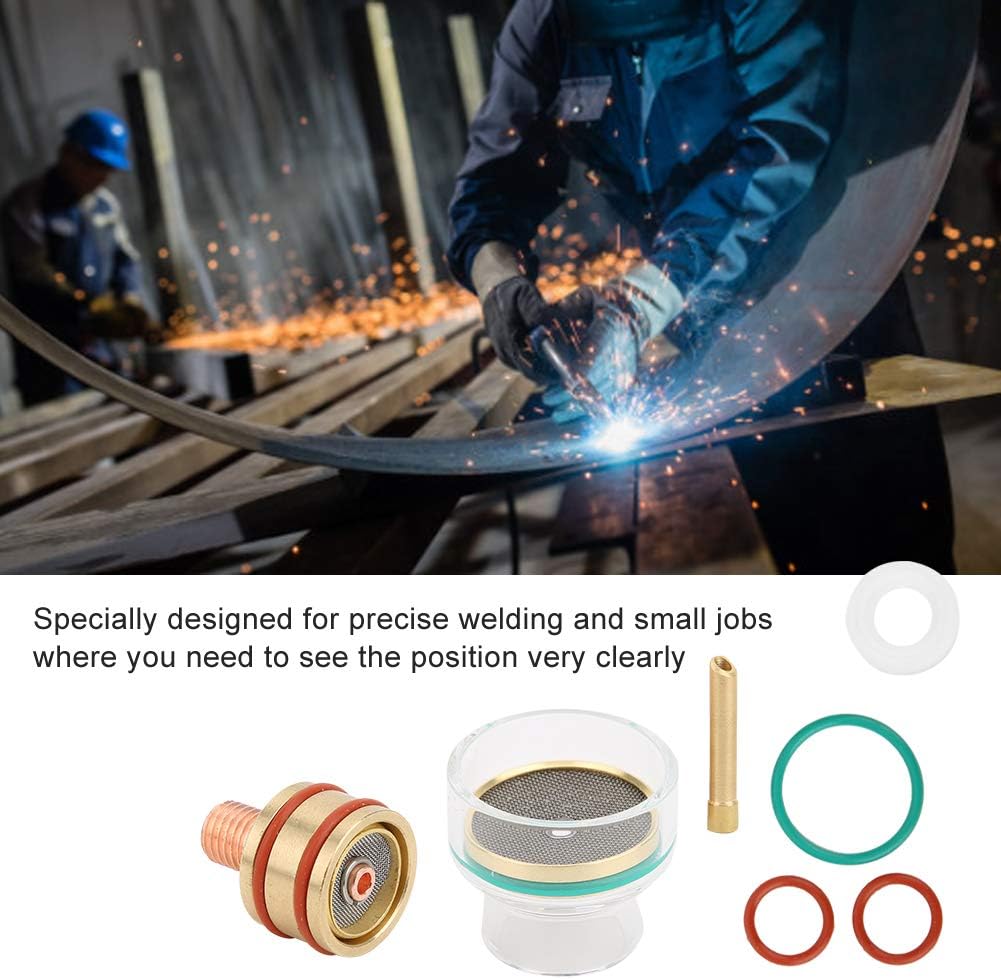 TIG Welding Torch Consumables Kit with Gas Lens Collet Body and White Plastic Ring for WP9 WP20 Compatible with 1.6mm 2mm 3mm Tungsten Electrodes - Image 4