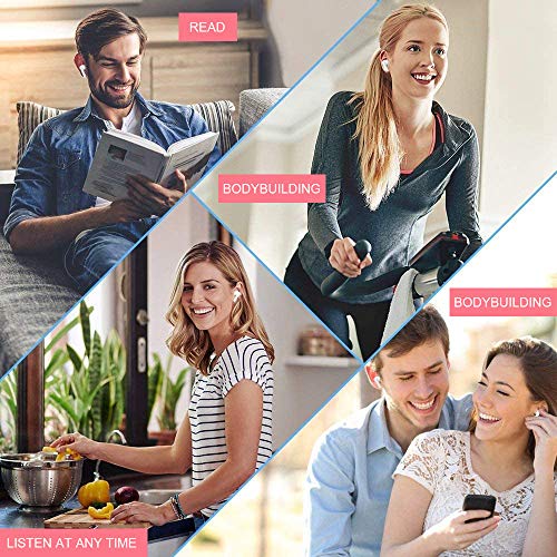 Wireless Earbuds Bluetooth 5.0 Headphones in-Ear Noise Cancelling Headphones HiFi Stereo IPX5 Waterproof Headphones Built-in Microphone with Quick Charge Box for iPhone Android