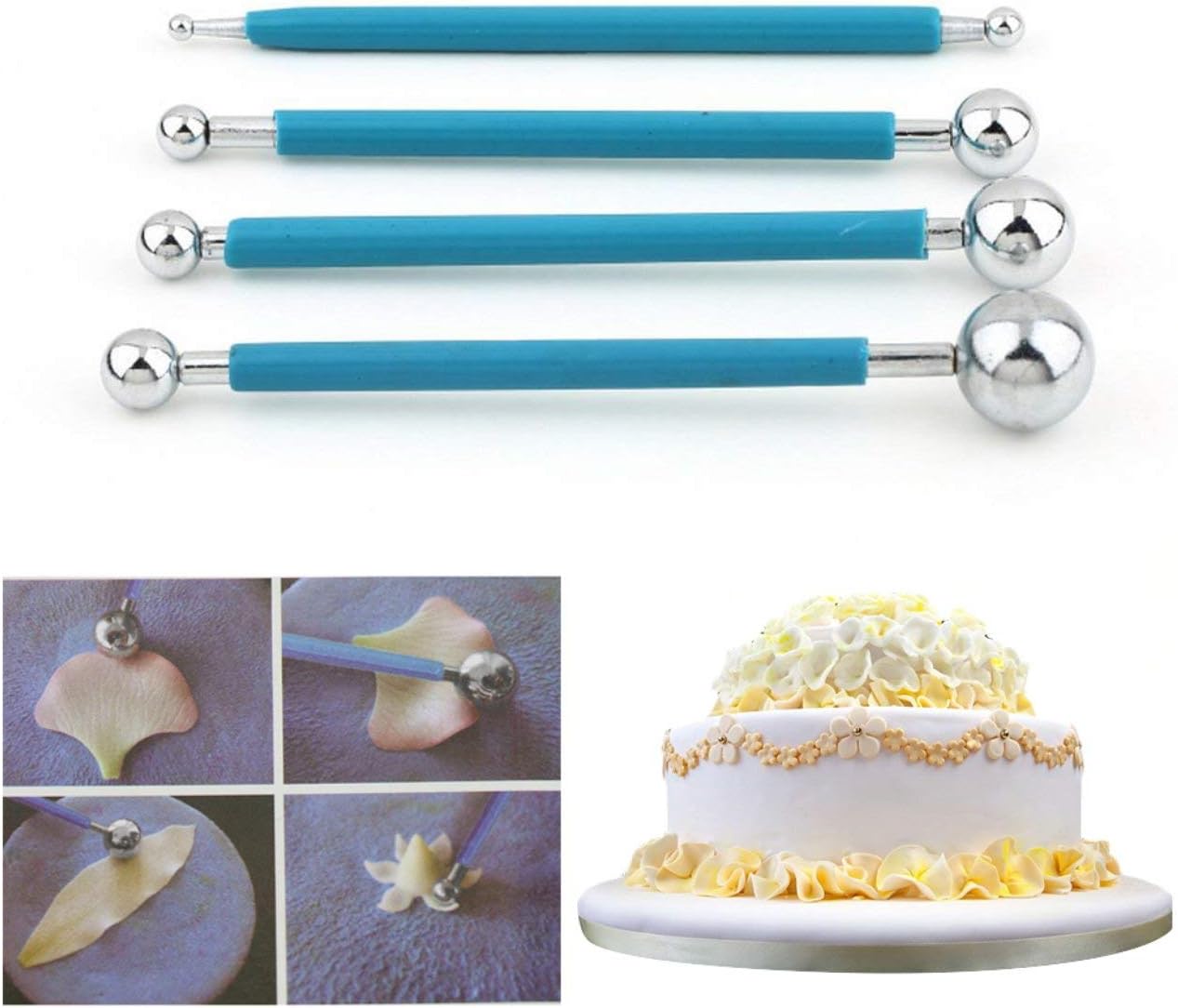 4 Pcs Cake Outils Modelisation En Acier Inoxydable Balle Double Face 4 Outils De Pate A Sucre Gateau Acessorios Decorer Outils Cake Moules Patisserie Ustensiles A Patisserie Napravi Rs