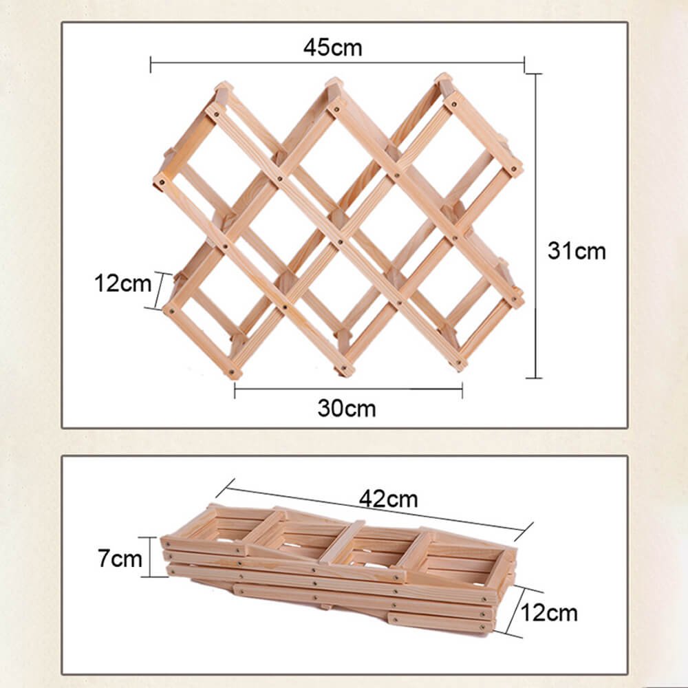 Enshey Étagère de vin rouge,Haute Qualité Creative Support à 10 Bouteilles Étagère en Bois de Vin Rouge - Brun