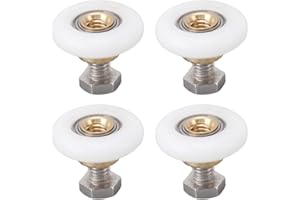 4 Set Shower Door Rollers, Runners Wheels Bathroom Glass Door Rollers Runners Pulleys Wheels Replacement Part(23mm)