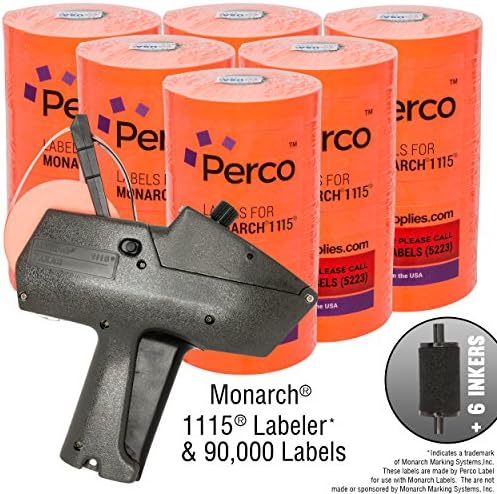Monarch 1115 Price Gun with Labels Value Pack: Includes Monarch 1115 Pricing Gun, 90,000 Fluorescent Red Pricemarking Labels