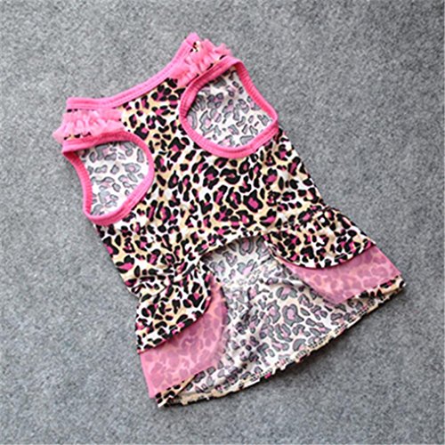 Fabal Summer Casual Pet Dog Clothes Puppy Apparel for Small Dogs Leopard Print (XS, Pink)