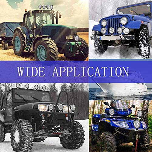 2pcs 42W Flood Light Off Road Lights Fog Lights Driving Roof LED Light Bar Pod Work Light for ATV UTV SUV Truck Boat 3.3inch 4200Lm Round