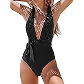 CUPSHE Women's Stripe Bikini Bowknot Shirred Swimsuit