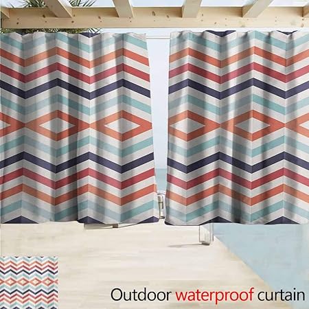 Amazon Com Andytours Blackout Lining Curtain Geometric Zig Zag