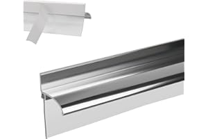 3MIRRORS 25” Framed Shower Door Drip Rail with Vinyl Sweep, Chrome Shower Door Bottom Water Deflector with Screws