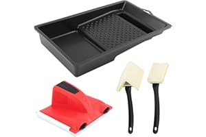 JIANWEI Paint Edger Tool with Trim and Touch-Up Pad, Paint Pad Tray Set Easy-to-Use Edge Painting Tool, Painting Wall Edges Pad for Home Interior, Trim Smart Paint Edger for High Ceiling