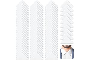 Bewudy 100 Pieces Collar Stays, No Curl Collar Stays, Polo Shirt Collar Stays, PVC Collar Anti-Warping Edge Shaper Plastic Collar Support Rack Sticker for Men and Women's Dress