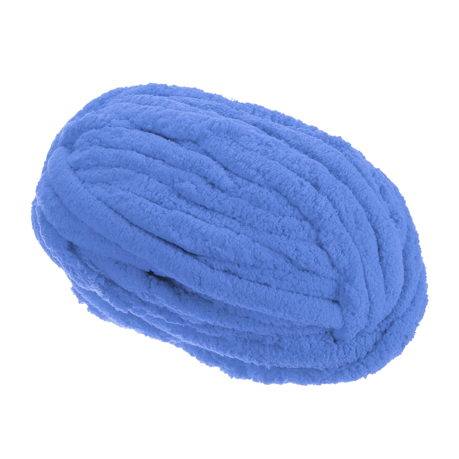 METALLIXITY Chenille Chunky Yarn(27m/29.53yard), Polyester Bulky Large Soft Fluffy Yarn - for Crocheting Knitting Sweater and Handcrafts, Sapphire Blue