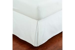 MK HOME Mk Collection Solid Pleated Bed Skirt (White, Full)