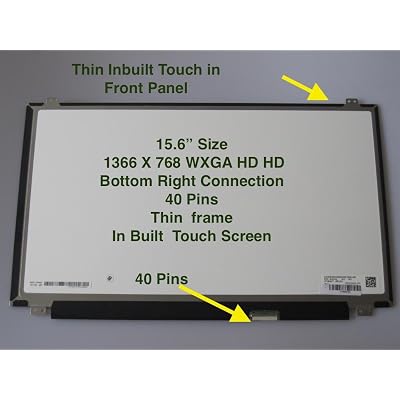 Touchscreen 40 Pin HP Display LCD Con Touch Integrato Per HP TouchSmart 15-AB110NR - 15.6, Risoluzione 1366x768 Display 15.6 Touch 1366x768