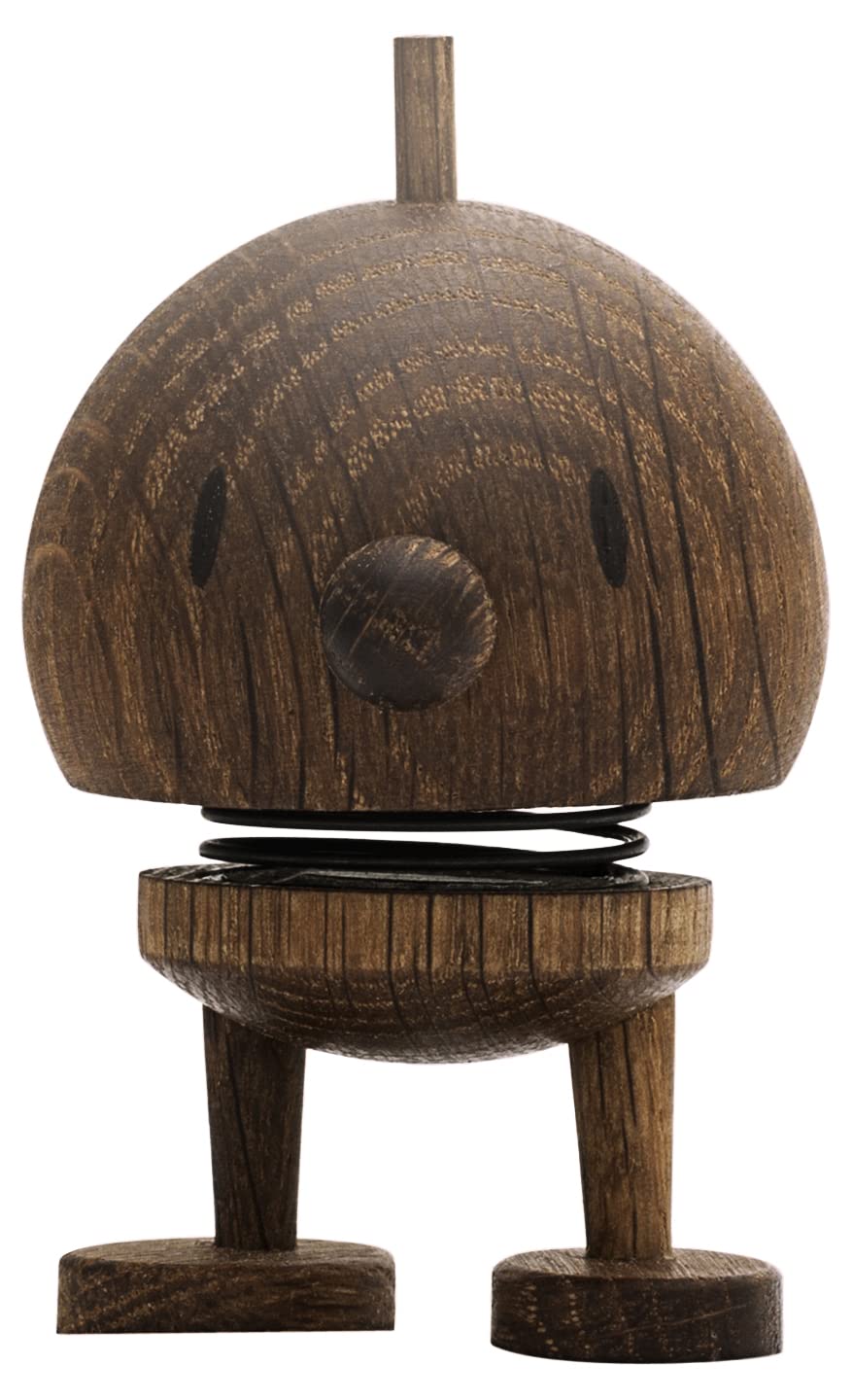 Hoptimist - Scandinavian design - Small Bumble made of wood - Height 8 cm, Diameter 5 cm - Smoked Oak
