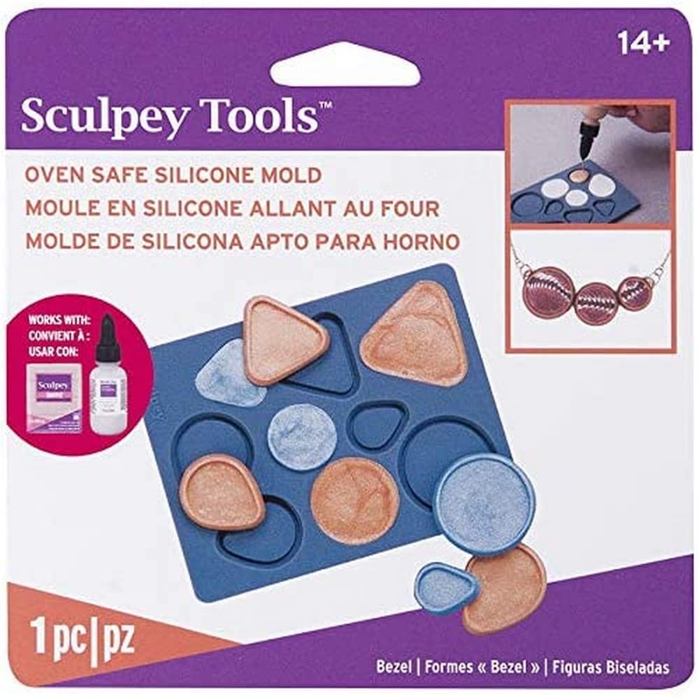Polyform Sculpey Silicone Bakeable Mold-Bezel, APM8-80, Silver