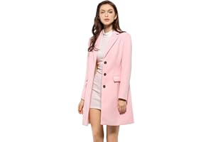 Allegra K Women's Notched Lapel Single Breasted Outwear Winter Coat