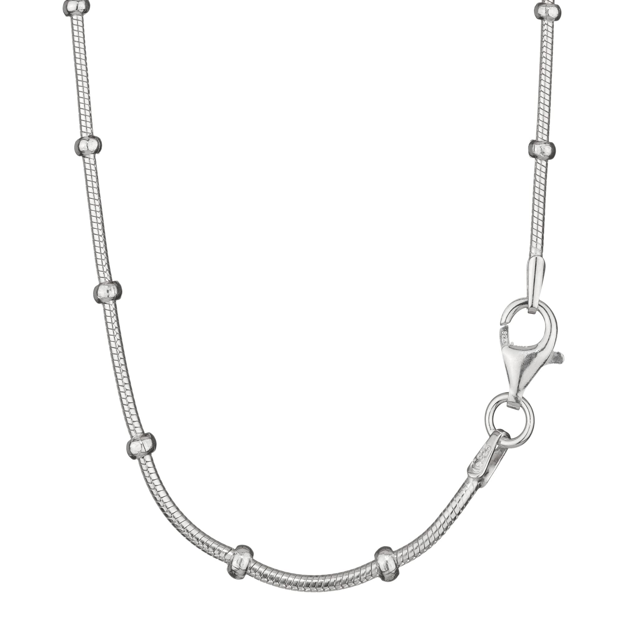 NKlaus 42cm snakechain 1,5mm 925 sterling silver necklace balls silver 4247