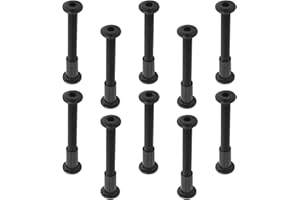 Bettomshin 10Pcs M6 Binding Screws, M6 x 50mm Carbon Steel Binding Screws, Platform Furniture Hexagonal Lock Screw Connecting for Scrapbook Photo Albums, DIY Leather, Baby Bed Furniture