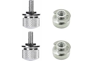 HRJZF 4 PCS Stainless Knurled Fender Rear Seat Bolts Screw and Nut Kit Quick Mount Compatible with 1986-2023 Harley Touring Soft (Silver-Silver)