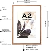 Scholar Tree Brown A2 Wooden Photo Frame with Mount for A3, Wall/Table view 5