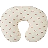 Onacosht Muslin Nursing Pillow Cover Soft 100% Cotton Feeding Pillow Slipcover Fits Standard Infant Nursing Pillow for Boy and Girl, Rainbow Printing
