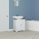 Yaheetech Under Sink Bathroom Cabinet 60x30x60 cm White with 2 Doors view 5