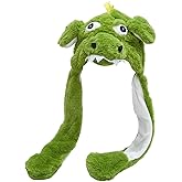 Animal Plush Ear Hat Kids Adults Cute Flap Moving Jumping Hat