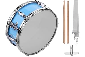 Sunydog 12inch Snare Drum Head with Drumsticks Shoulder Strap Drum Key for Student Band(Light blue)
