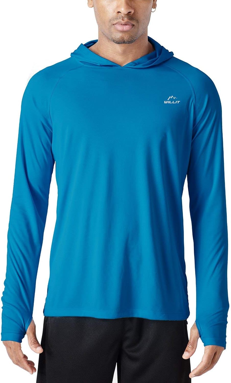 Willit Men's UPF 50+ Sun Protection Hoodie Shirt Long Sleeve SPF Fishing Outdoor UV Shirt Hiking Lightweight: Clothing